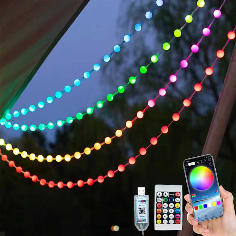 RGBIC 라운드 볼 LED 스트링 앱 음악 컨트롤러, - Outdoor Power Strip Weatherproof 리뷰 및 가격